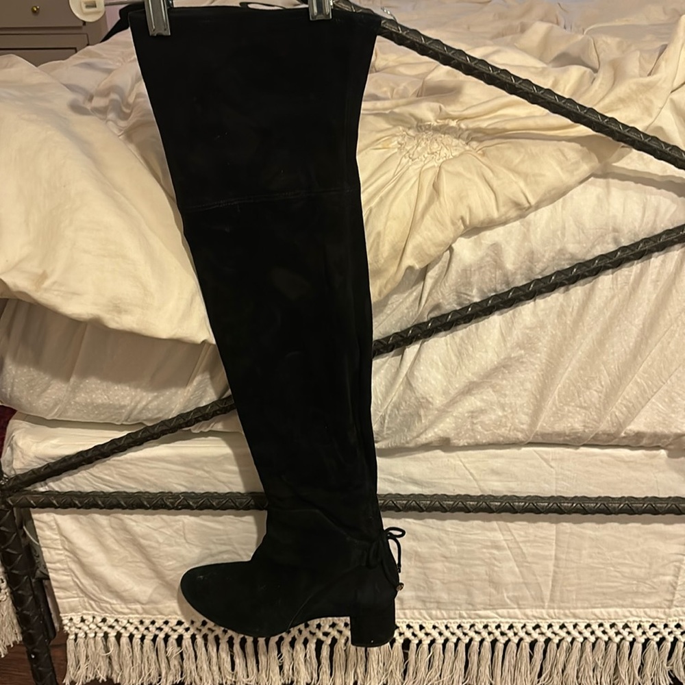 Tory Burch Black Suede Thigh high boots